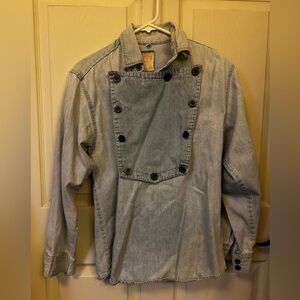 Vintage Wahmaker Chambray Bib Shirt - Women's Small